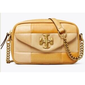 Tory Burch Kira Mini Leather Patchwork Camera Bag Crossbody Logo
